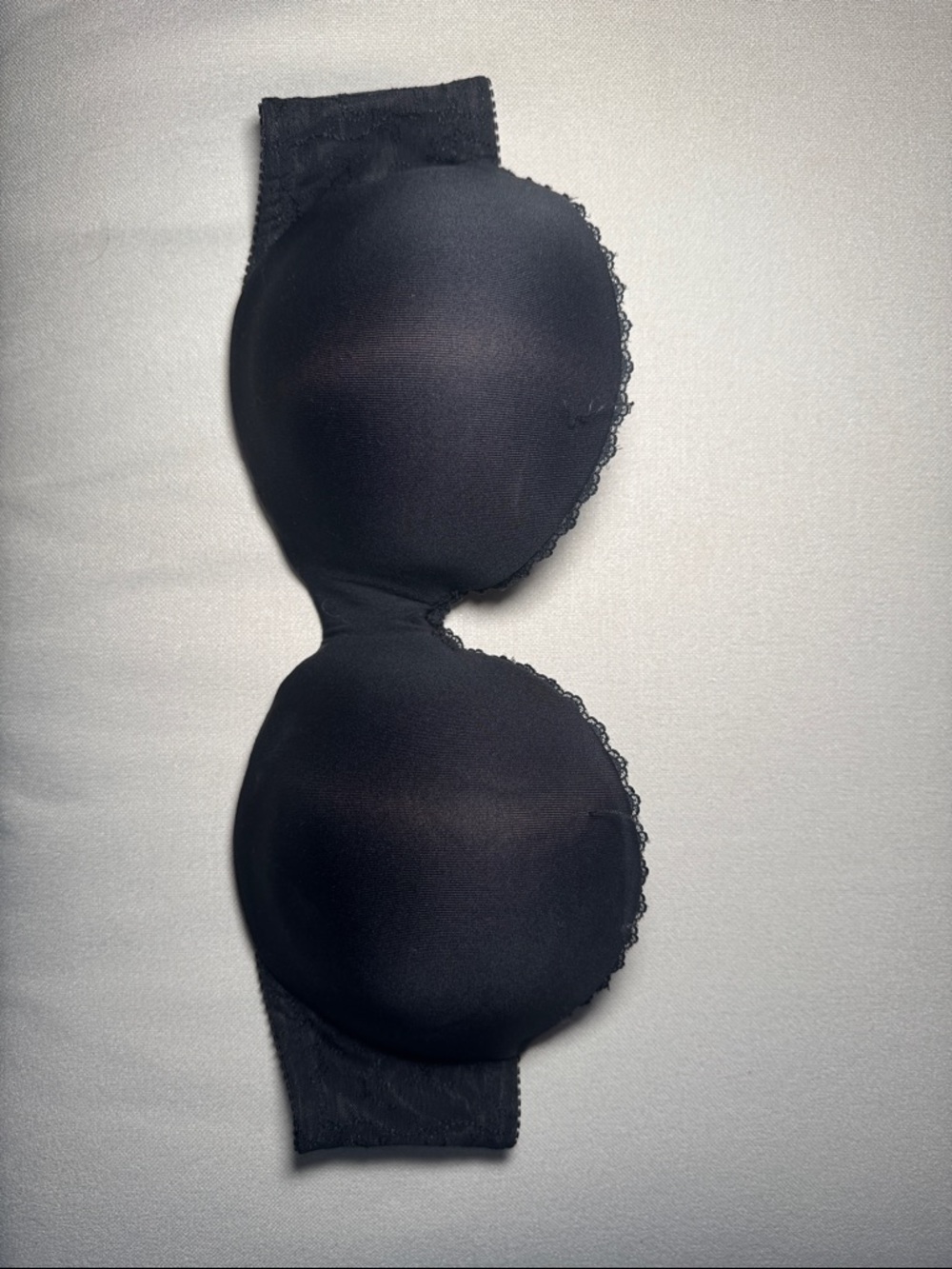 Lily of France Black Strapless Lace-Edge Push-Up Bra